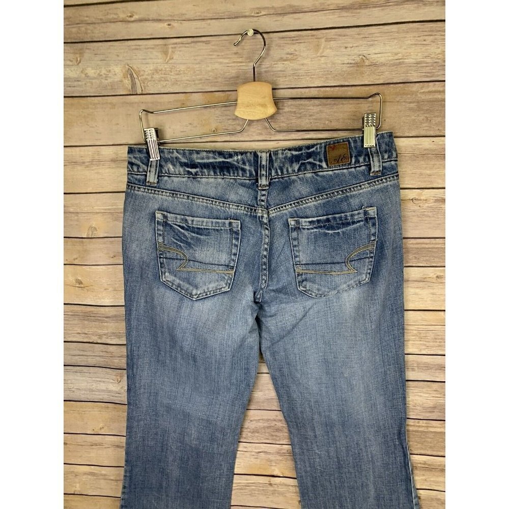 American Eagle Womens 8 Long Favorite Boyfriend Jeans Distressed Denim - Picture 7 of 10